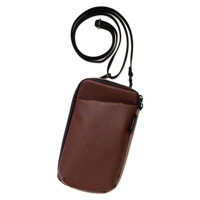 アジリティアッファ(AGILITY affa)『パークポシェットL』スマホショルダーバッグ メンズ スマホショルダーポーチ A6 長財布 ミニバッグ スマホバッグ 革 撥水 (ダークブラウン)