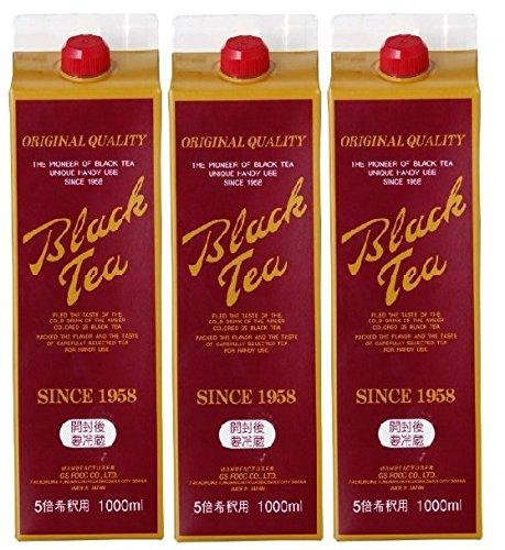 GSブラックティー1000ｍｌ　加糖　３本