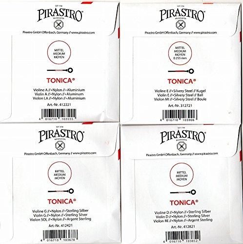 バイオリン弦 PIRASTRO TONICA トニカ 4/4サイズ 4弦セット(E線: ボール#3127シルバリー)