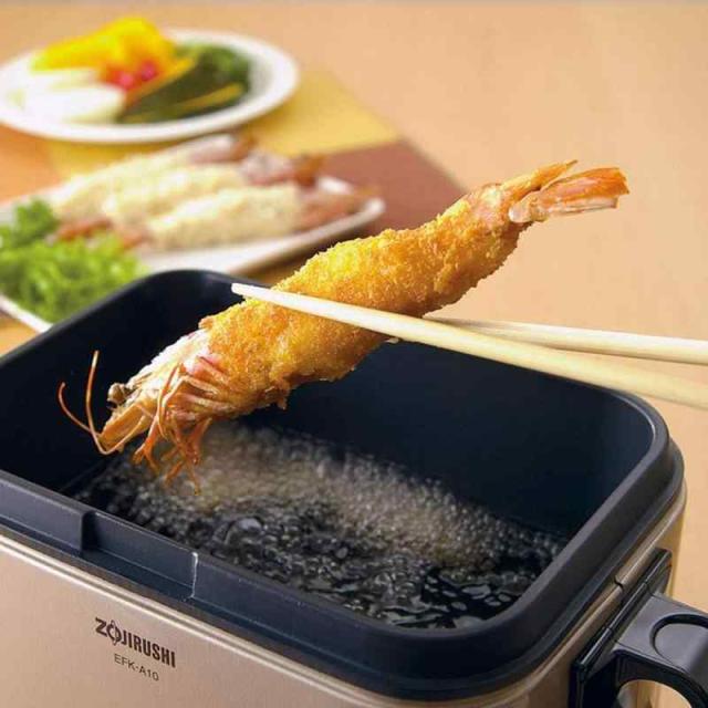 象印マホービン 電気フライヤー 1.0L あげあげ 火を使わずに揚げ物づくり 卓上 家庭用 油温調節機能 メタリックカカオ EFK-A10G