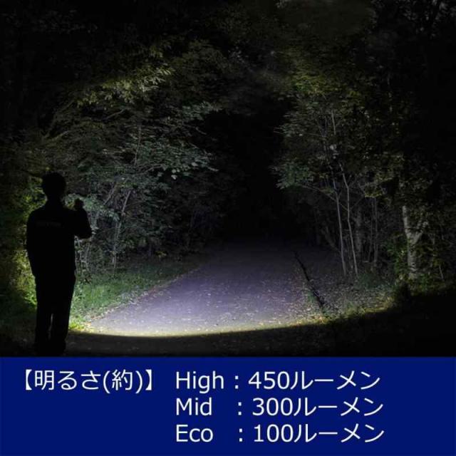 GENTOS(ジェントス) LED 懐中電灯 USB充電式 【明るさ450ルーメン/実用点灯10時間/耐塵/防滴】 専用充電池使用 閃シリーズ FLP-2307_2