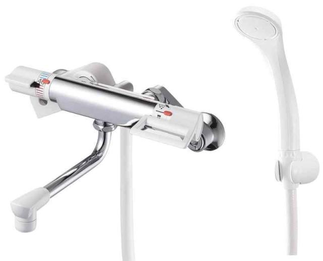 SANEI サーモシャワー混合栓 ホース1.6? 節水シャワー 安心の断熱ボディ SK181D-13 ホワイト SANEI サーモシャワー混合栓 ホース1.6? 節水シャワー 安心の断熱