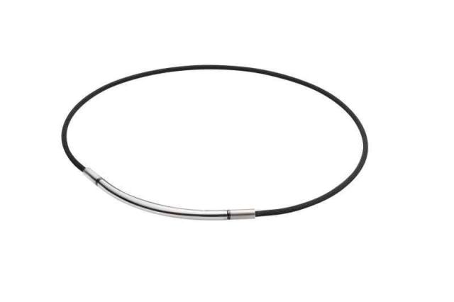 ファイテン(phiten) ネックレス RAKUWAネック メタックス ラウンド (シルバー/ブラック, 40cm)