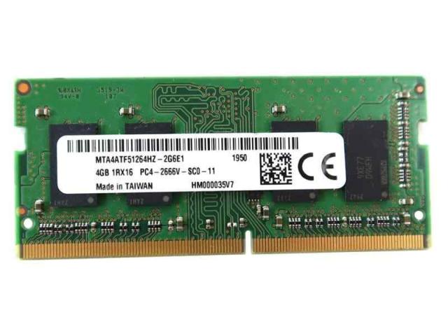 Micron MTA4ATF51264HZ-2G6E1 非ECC PC4-2666V 4GB DDR4 26Gbit/、260pin SDRAM SODIMM シングルキット ラップトップメモリー - OEM
