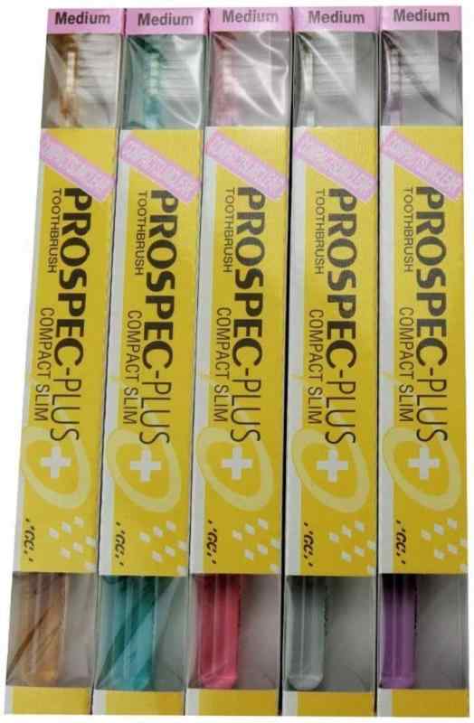 プロスペック 歯ブラシ プラス コンパクトスリム 20本入 クリアー色 毛の硬さ ふつう