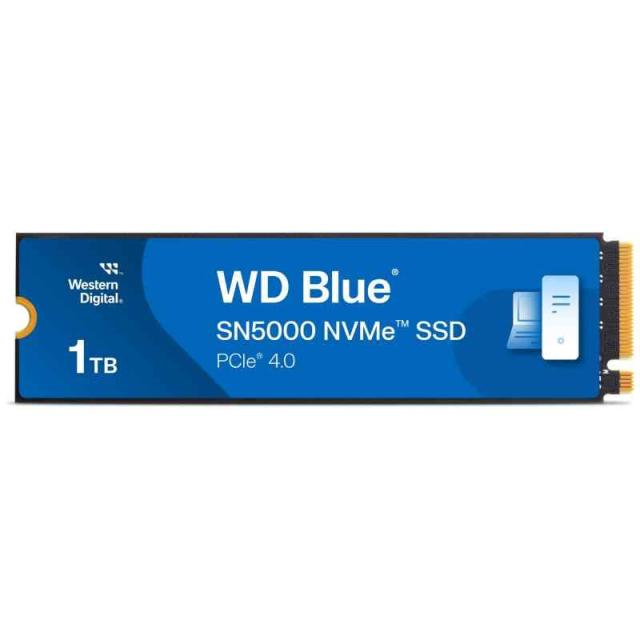 WDS100T4B0E [WD Blue SN5000 NVMe SSD（1TB M.2(2280) PCIe Gen4 x4 NVMe 600TBW 3D TLC 5年）]