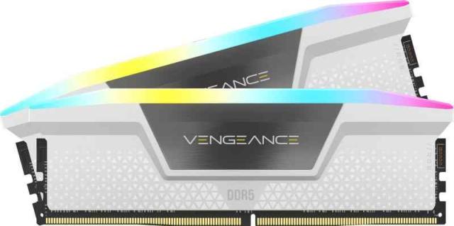 CORSAIR DDR5-6000MHz デスクトップPC用メモリ VENGEANCE RGB DDR5シリーズ (PC5-48000) Intel XMP メモリキット 32GB ホワイト [16GB×2枚] CMH32GX5M2E6000C36W