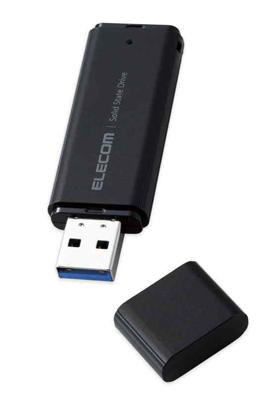 エレコム 外付けSSD 2TB ポータブル USB 5Gbps / USB3.2（Gen2）対応 小型 キャップ式 ブラック ESD-EMC2000GBK