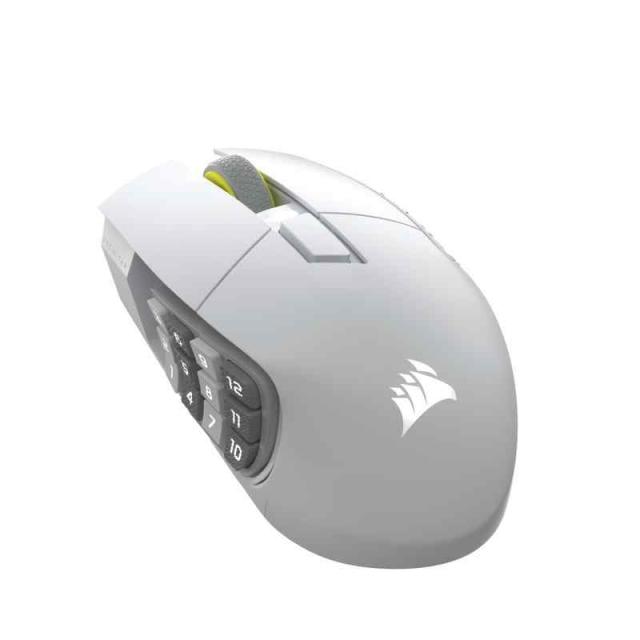 CORSAIR SCIMITAR ELITE WIRELESS SE MMOに最適な多ボタンのワイヤレスゲーミングマウスプログラム可能な16ボタン MARKSMAN S 33Kセンサー ワイヤレス Bluetooth (ホワイト)