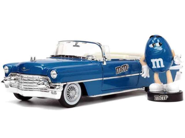 JADA TOYS 1/24 エムアンドエムズ ブルー フィギア ＆キャデラック エルドラド ブルー Hollywood Ride M & M’s Blue 33726 [並行輸入品]