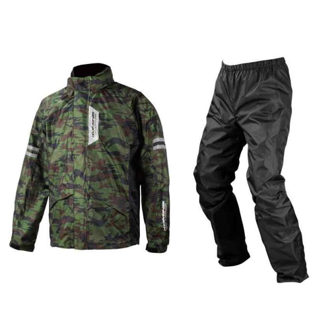 [KOMINE] バイク用 レインウエア ブレスターレインウェアフィアート RK-539 755 雨具 カッパ 防水 03-539 メンズ Camouflage M