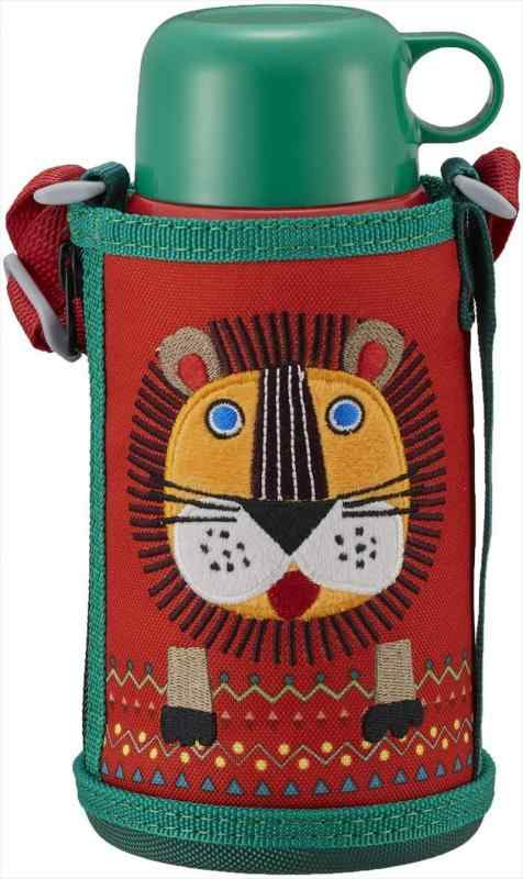 タイガー魔法瓶(TIGER) タイガー 水筒 600ml 直飲み コップ 付 2WAY ステンレス ボトル ポーチ付き サハラ コロボックル ライオン MBR-C06GRN