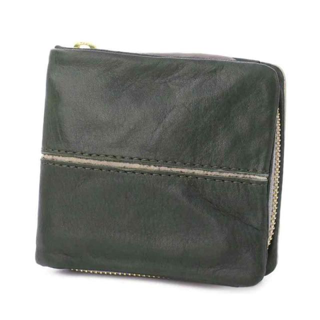 [バギーポート] 財布 フルクロームツートン洗い (オリーブ×グレー)