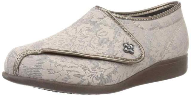 [カイホシュギ] 介護シューズ 軽量 転倒予防 KHS-L011 レディース (24.0 cm 5E, グレージュ)