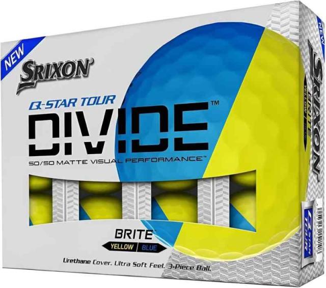 Srixon Q-Star ツアーディバイド ゴルフボール (マルチ。, イエロー/ブルー)