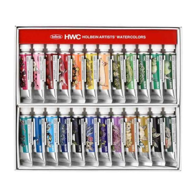 HOLBEIN ホルベイン工業 ヒグチユウコ×ホルベイン 2023 コラボアイテム 透明水彩絵具 5ml 2号 24色セット(083441)_2