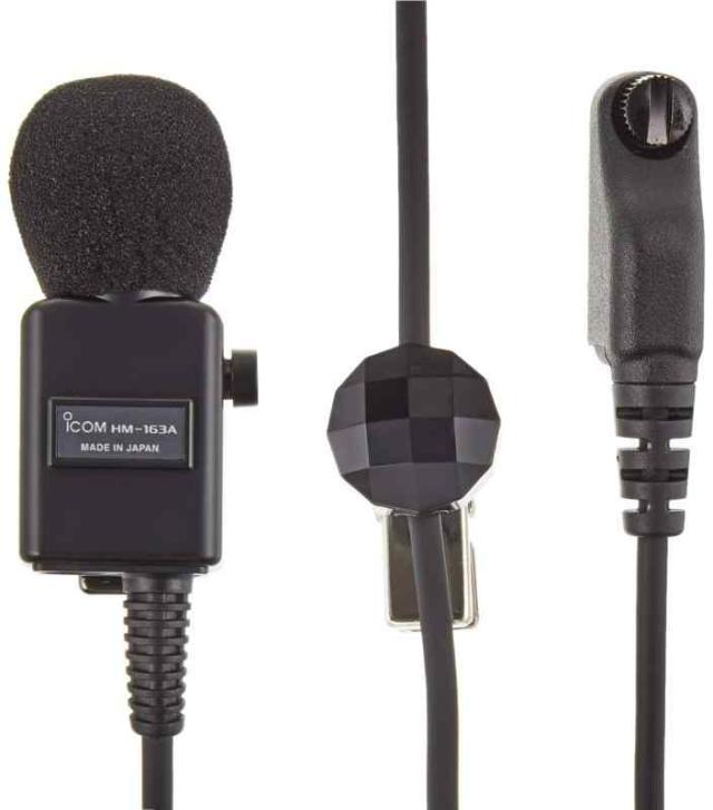 アイコム 防水コネクタ付/PTTスイッチ付タイピン型マイクロホン HM-163A