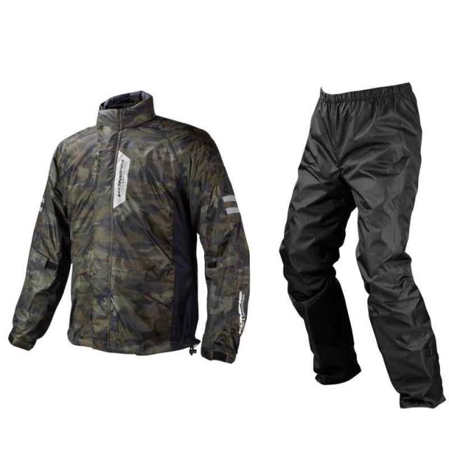 [KOMINE] バイク用 レインウエア ブレスターレインウェアフィアート RK-539 755 雨具 カッパ 防水 03-539 メンズ KOMINE Camo L
