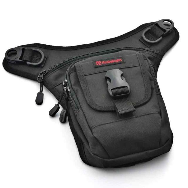 ヘンリービギンズ(Henly Begins) デイトナ バイク レッグバッグ 1L ポリエステル 長財布収納可 3室構造 ホルスターバッグ2 DH-740 ブラック 96490