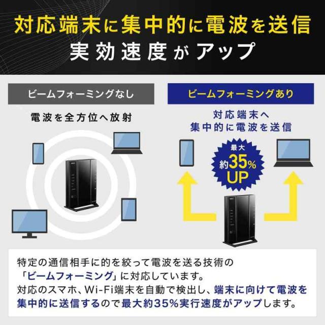 NEC 無線LANルーター dual band Wi-Fi5 (11ac) / WG2600HP3 Atermシリーズ 4ストリーム (5GHz帯 / 2.4GHz帯) ？PA-WG2600HP3【 iPhone 13 / 12 / SE(第二世代) /_2