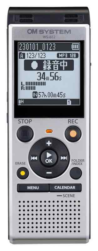 OM SYSTEM WS-882 SLV 語学学習/講義録音/会議録音/議事録/リニアPCM録音/外部メモリ対応