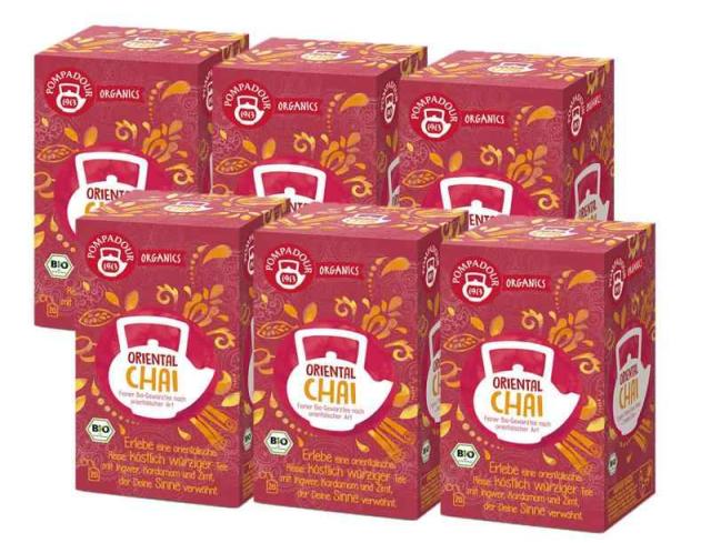 【6箱セット】ポンパドール オーガニック ハーブティー 1箱20袋入×6箱セット 有機JAS認定 ノンカフェイン 無香料 睡眠 (オリエンタルチャイ)
