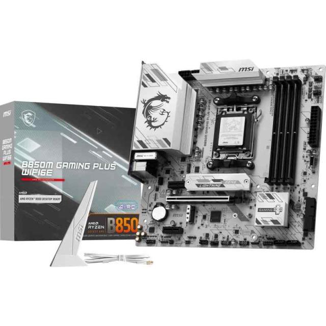 MSI B850 AMD Ryzen 9000/8000/7000シリーズ(AM5)対応 マザーボード (Micro-ATX, GAMING PLUS WIFI6E/mATX/ゲーミング/白)