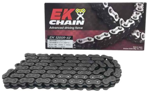 EK(イーケー) バイク用チェーン 520SR-X2 スチール (104L, セミプレスクリップジョイント)