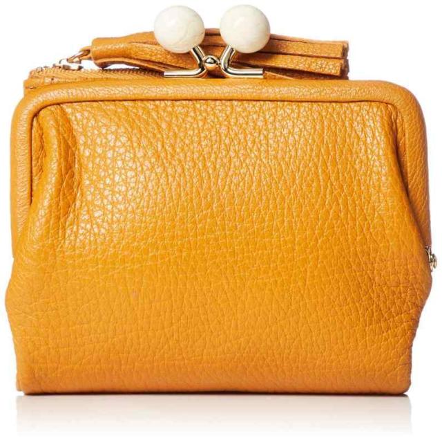 [ペルケ] アクリル玉がま口2つ折り財布 (YE)