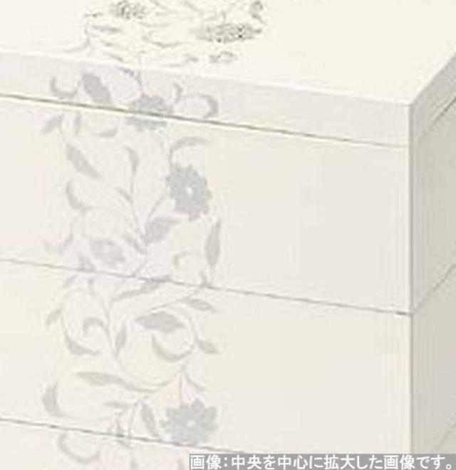 J-kitchens 日本製 重箱 アールデコ 5.5寸三段 ホワイト （1本) 16.5cm 正月_1