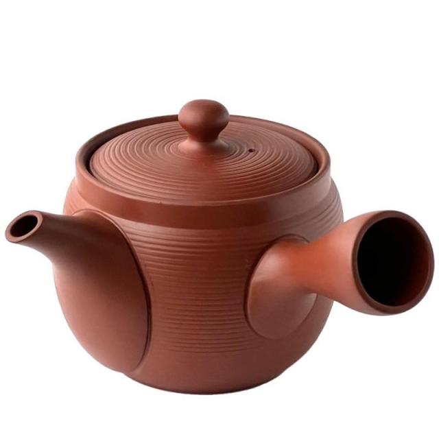 常滑焼 大急須 陶製茶こし セラメッシュ 480cc 日本製 (朱)