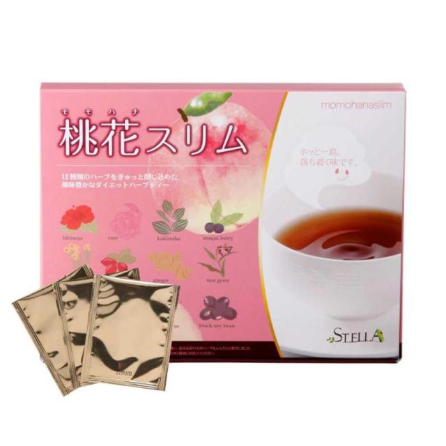 【公式】桃花スリム（1箱 セット） [ すっきり 飲みやすい 紅茶 ] 12種 の ハーブ ピーチ と アプリコット の 香り ミネラル ルイボス 生姜 ゴボウ根 など (2.3グラム (x 30))