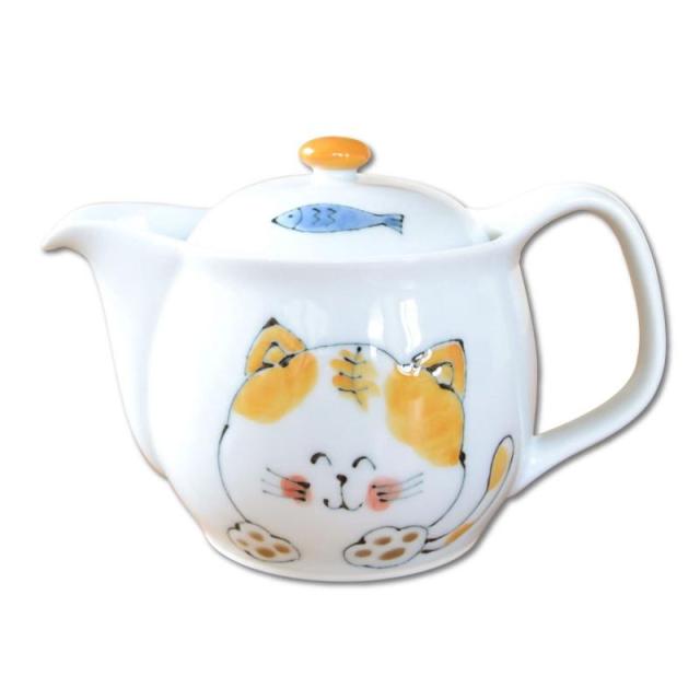 ポット 急須 おしゃれ ステンレス 茶こし付き 日本製 有田焼 波佐見焼 ネコ ねこ 猫 にゃんこ ミーコ Uポット 350ml