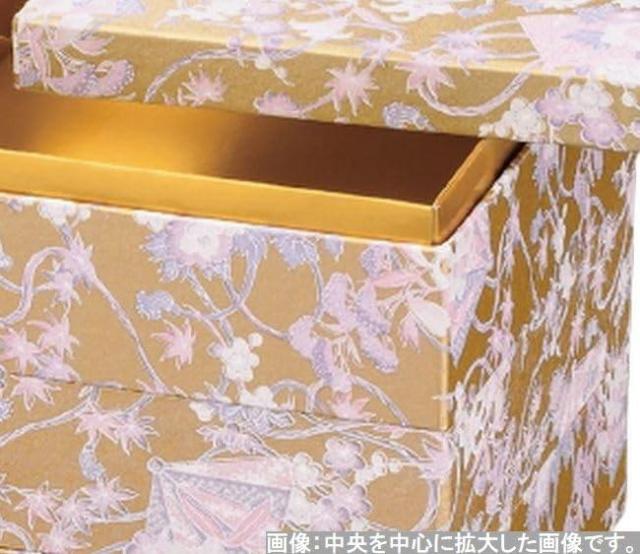 J-kitchens 日本製 重箱 3段 6.5寸 友禅和 紙 重金舞扇 20.0cm x 20.0cm x 17.6cm_2