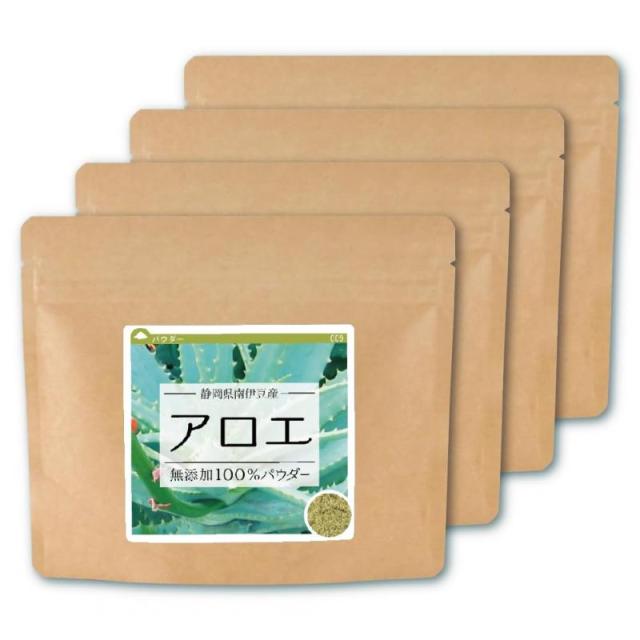 健康・野草茶センター 国産 アロエ 100％ パウダー 健康茶 粉末 (100gx4個)