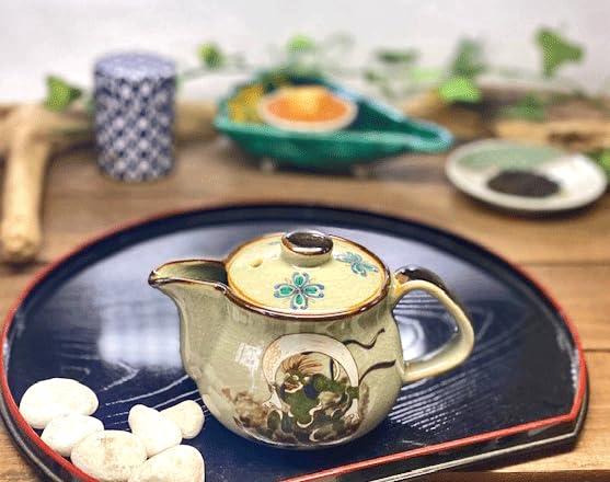百華園 九谷【急須】小 風神雷神 裏絵 陶器 250ml 単品