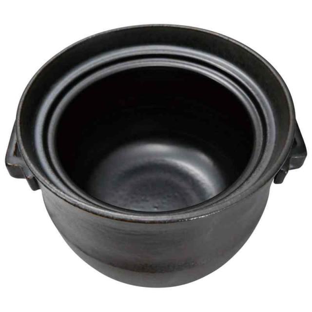スズ木 萬古焼 ごはん 土鍋 4合 黒 2061-4028 2300ml_2