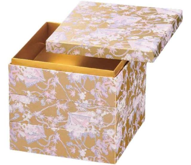 J-kitchens 重箱 日本製 3段 紙 6.5寸 紙 ホワイト内金 20.0cm x 20.0cm x 20.0cm