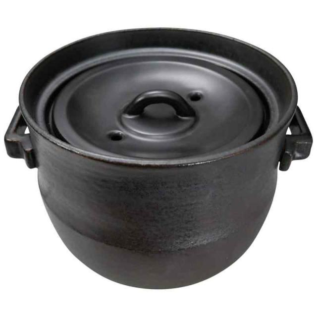 スズ木 萬古焼 ごはん 土鍋 4合 黒 2061-4028 2300ml_1