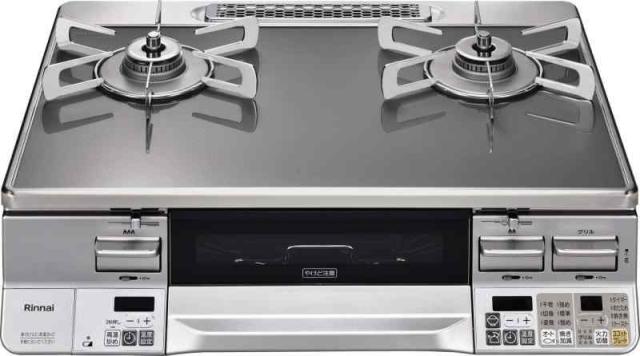 リンナイ ガステーブル ガスコンロ ラクシエPrime プロパンガス LPG 左強火力 オート機能付きグリル ココットプレート付属 ミッドグレー/シルバー RTE65VAGPA-GL(LPG)