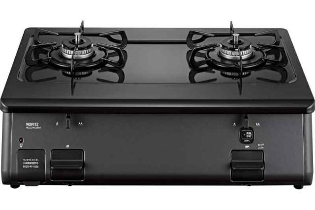 ノーリツ テーブルコンロ プロパンガス用 NLC2296QBAL ホーロートップ グリルなし 標準サイズ59cmタイプ(左高火力) チャコール