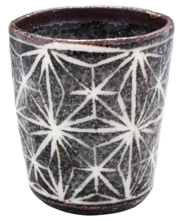 美濃焼 三浦繁久 湯呑み コップ カップ 容量約160ml 鼠志野 麻の葉 日本製 060-0060