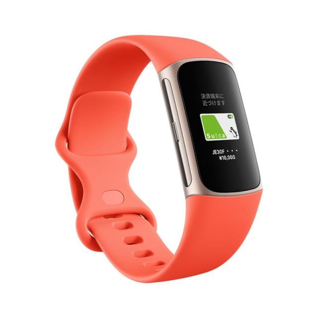 【Suica対応】Fitbit Charge 6 トラッカー (Coral/Champagne Gold)