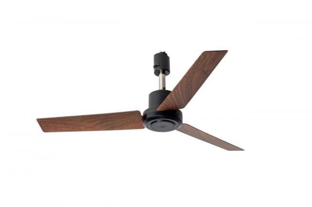 DUCT RAIL FAN DC plus 50 ダクトレール サーキュレーターファン 空気循環 コンパクト シンプル ダクトレール ライティングレール 小型シーリングファン (BK×WOOD_BR)