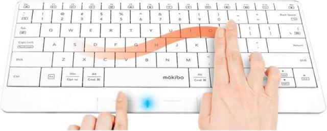 INNOPRESSO タッチパッド内蔵 マルチデバイス対応 Bluetooth ワイヤレスキーボード mokibo 英語配列 (ホワイト) MacOS/iOS/androidOS/Win対応 MKB316US_WH