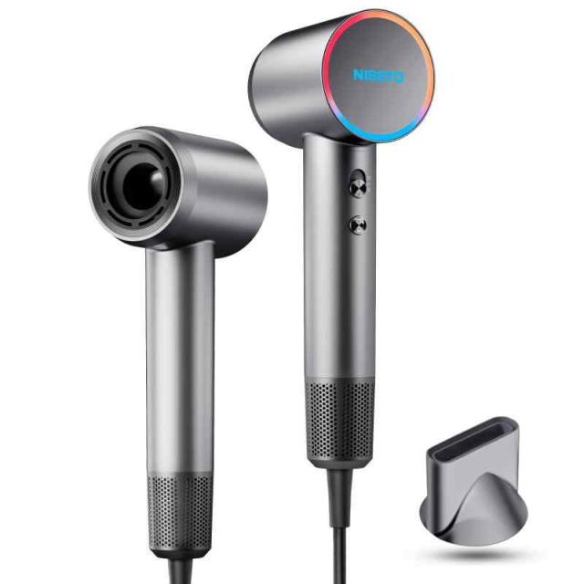 NISSYO【日本正規品・2024新型ドライヤー】速乾 大風量 2億マイナスイオン 低温 大風速 温冷リズム 冷風 静音 軽量 ヘアードライヤー 高速ドライヤー ヘアケア 美髪 8モード 静電気 1200W ノズル付き コンパクト 人気 ドライヤー ギフト