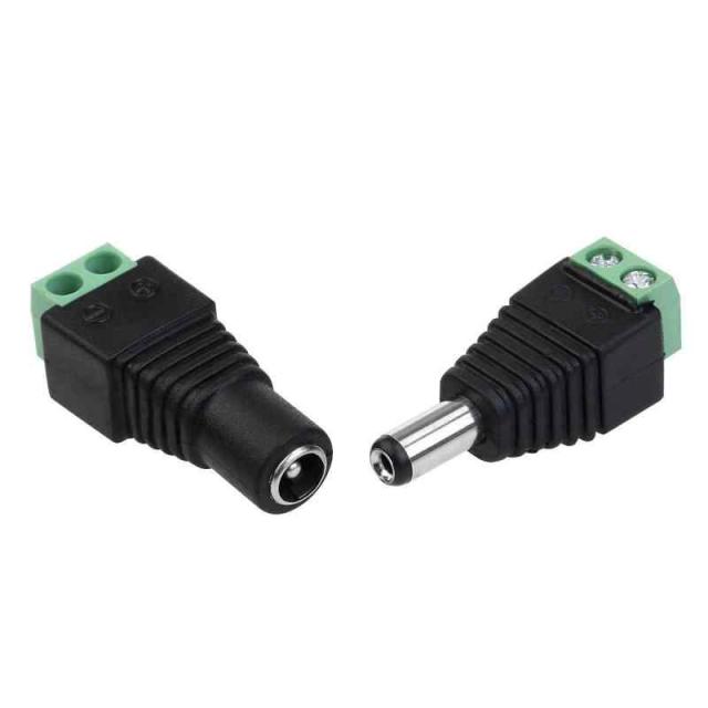 LitaElek 10個セット 5.5mm x 2.1mm DC 5V-24V電源アダプタコネクタネジ端子アダプタCCTVカメラとCOB LEDテープライト SMD LEDテープライト LEDストリップライト用DCジャック変換プラグ（5 メス + 5 オス その他オーディオ