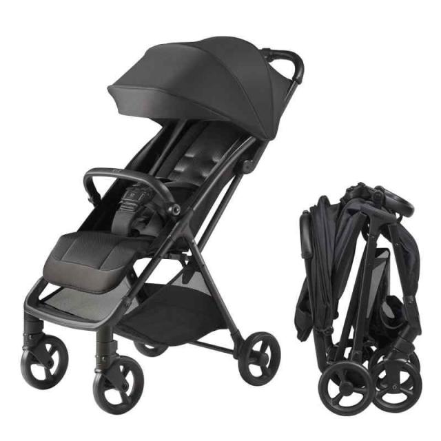 Aprica(アップリカ) B型ベビーカー ヴィット(Viit) 7か月〜48か月まで 4歳まで使えるゆったりシート (ブラック) 2213403
