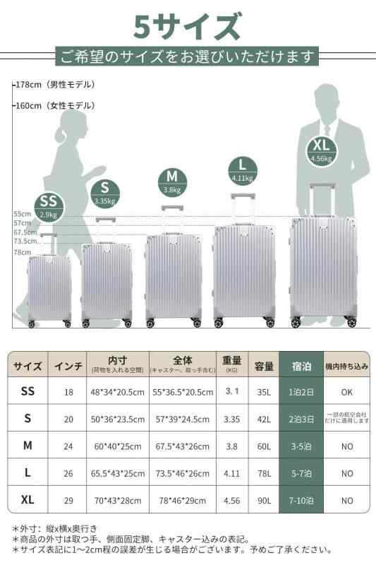 WanderMore] スーツケース キャリーケース キャリーバッグ 機内