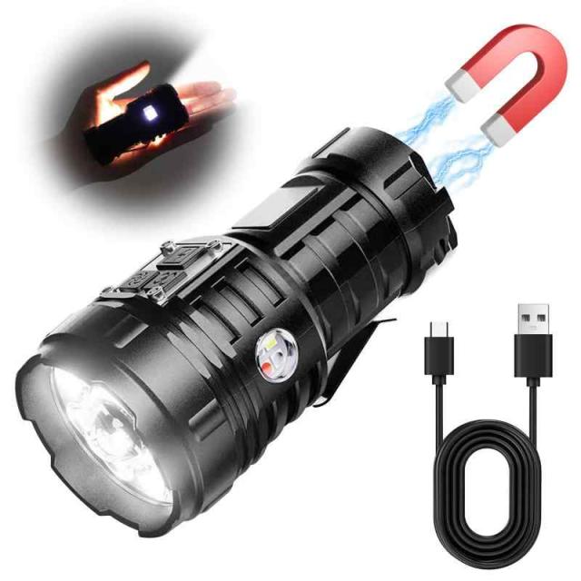 USB充電式 黒色 懐中電灯 USB充電式 黒色 懐中電灯